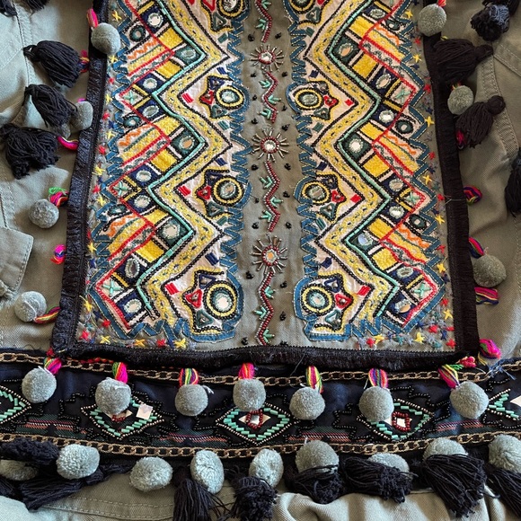 Zara army green embroidered jacket - Picture 10 of 12